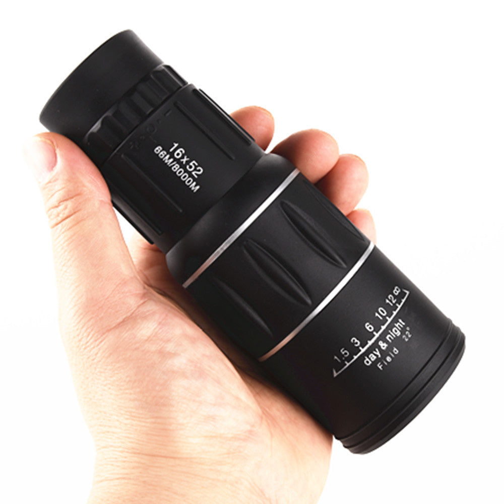 High-Powered Wide-Angle Monocular Telescope Suitable For Single-Handed Use with Night Vision