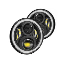 RGB Halo 7-Inch LED Projector Headlights Hi/Lo Beam DRL Suitable For Jeep GQ