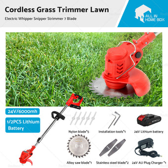 compare product 1/2 Battery Cordless Grass Trimmer Lawn Electric Whipper Snipper Strimmer 7Blade