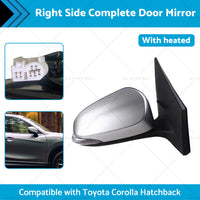 {{ Door Mirror Suitable for Toyota Corolla ZRE182 12-18 Hatch Right Silver Heated }} - Buy Car Parts Online at {{ Kaka Auto Parts }}.