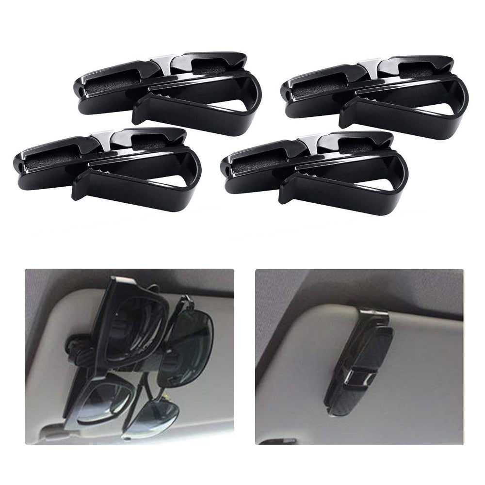 4x Luxury Car Sunglasses Holder Visor Clip Sun Ticket Card Mount