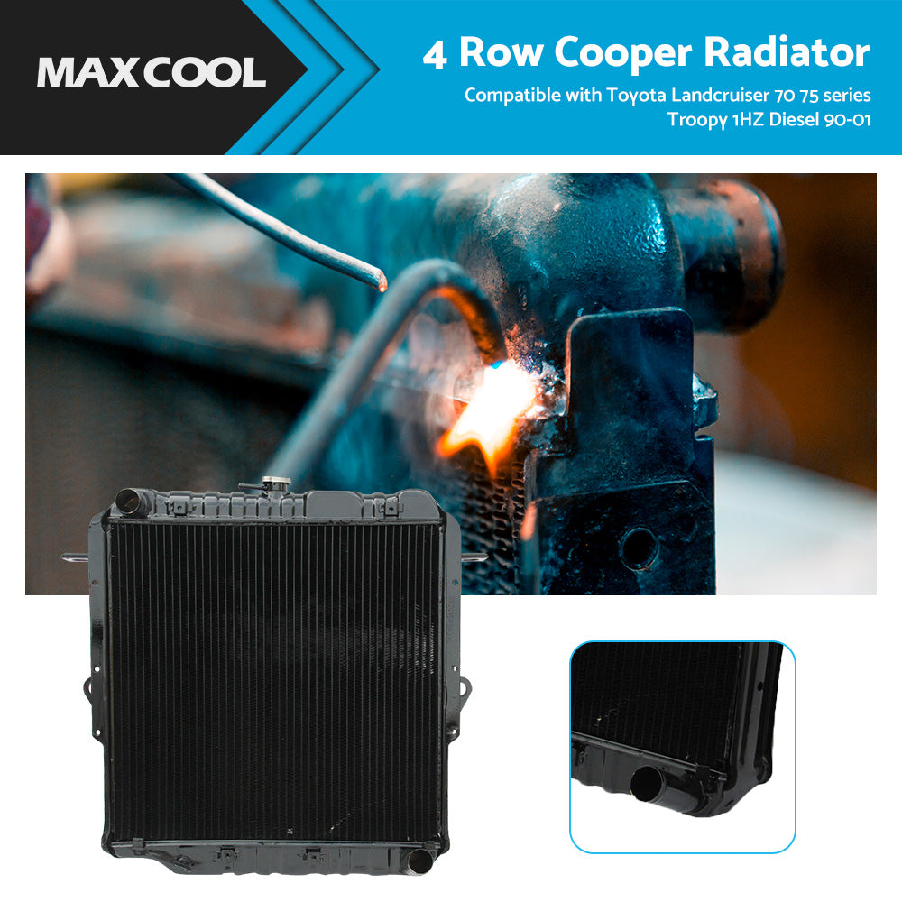 {{ 4 Row Radiator Suitable For Toyota Land Cruiser 70 Series HZJ75 1HZ75 1990-2001 }} - Buy Car Parts Online at {{ Kaka Auto Parts }}.