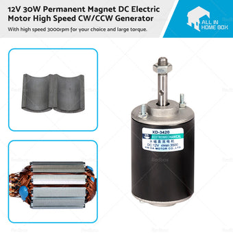 compare product 12V 30W Permanent Magnet DC Electric Motor High Speed CW CCW Generator