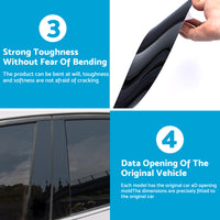 6x Black Window Trim Covers Suitable For Honda CR-V 2.4L 2007-2011