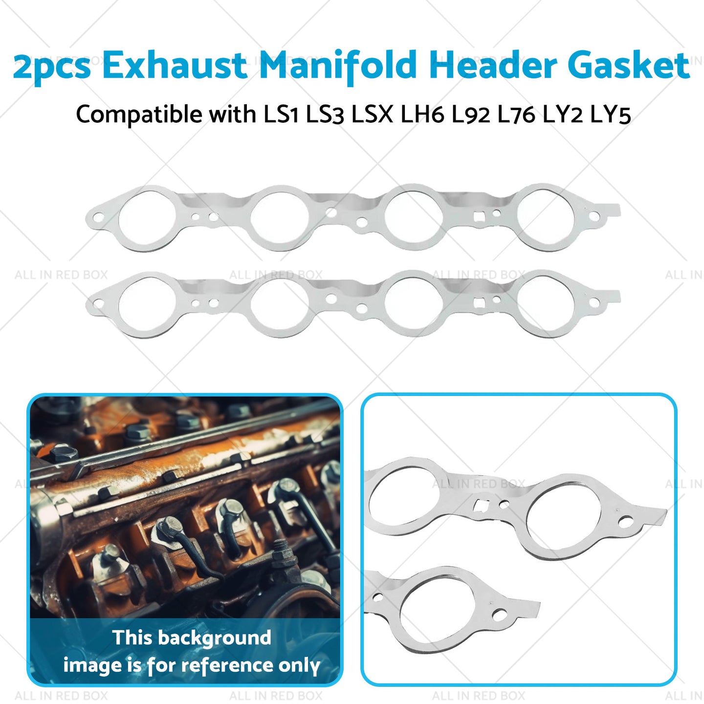 {{ 2PCS Exhaust Manifold Gasket Multi-Layer Steel Header Suitable For LS1 LS3 LSX }} - Buy Car Parts Online at {{ Kaka Auto Parts }}.