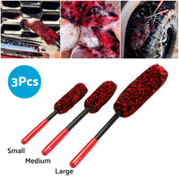 Set of 3 Wheel Woolies Luxury Super Plush Soft Alloy Wheel Cleaning Brush Kit