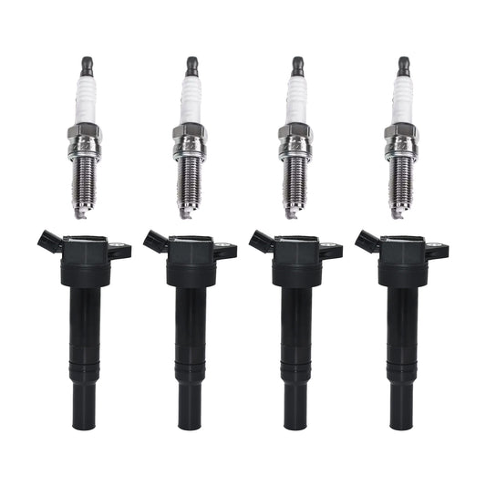4x Ignition Coils&4x Spark Plug Suitable for Hyundai Elantra Kia Soul 273002E000