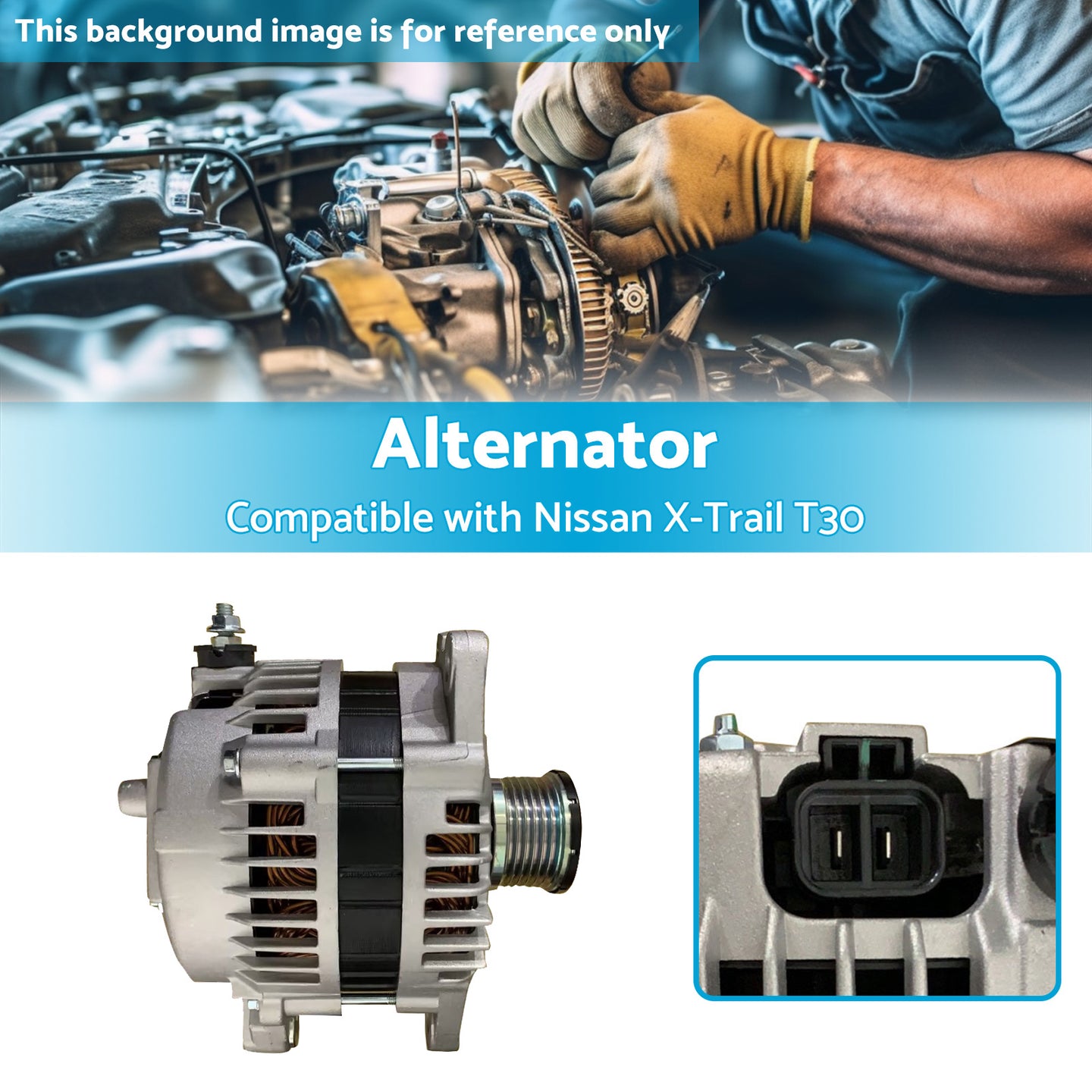 {{ Alternator A3TB2981 Suitable For Nissan X-Trail T30 T31 Engine QR25DE 2. 5L 98-14 }} - Buy Car Parts Online at {{ Kaka Auto Parts }}.