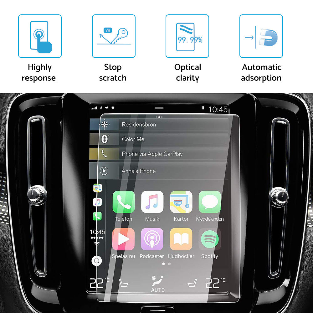 Touchscreen Protector Tempered Glass Film 9inch Suitable For Volvo XC40 2018-2022 Car Display Screen Protection