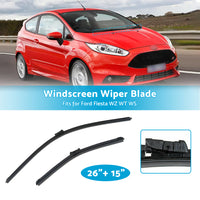 {{ For Ford Fiesta 08-On Aero Flat Windscreen Wiper Blades 26 inch   15 inch  1 Pair }} - Buy Car Parts Online at {{ Kaka Auto Parts }}.