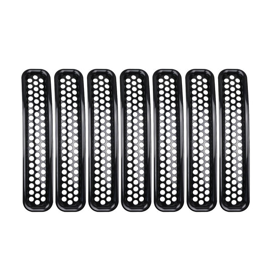 Front Mesh Grille Inserts Grill Cover Trim Suitable For Jeep Wrangler TJ 1997-2006
