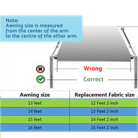PVC Vinyl Awning Fabric Gray Fade 13-16FT Suitable For RV Caravan Trailer Camper