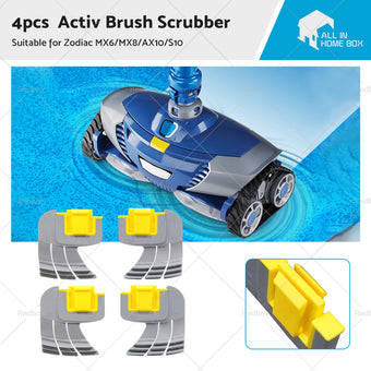 compare product Activ Brush Scrubber 4x Suitable For Zodiac MX6 / MX8 / AX10 / AstralPool S10 Pool Cleaners