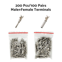 {{ 20 or 50 or 100 Pair Deutsch Solid Terminal No. 16 Stamped Contact Pins Male Female }} - Buy Car Parts Online at {{ Kaka Auto Parts }}.
