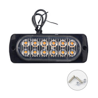 12 LED Strobe Light Emergency Warning Beacon White Amber 12V/24V