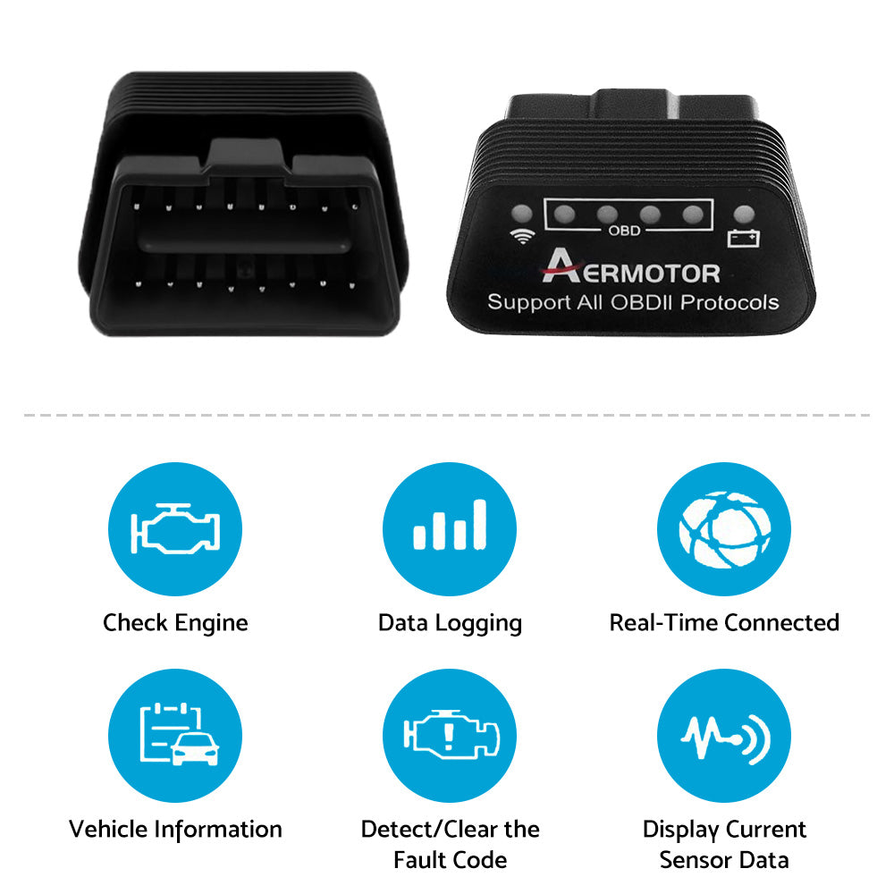 ELM327 WiFi OBD2 Car Diagnostics Scanner Code Reader Suitable For iOS / Android Devices