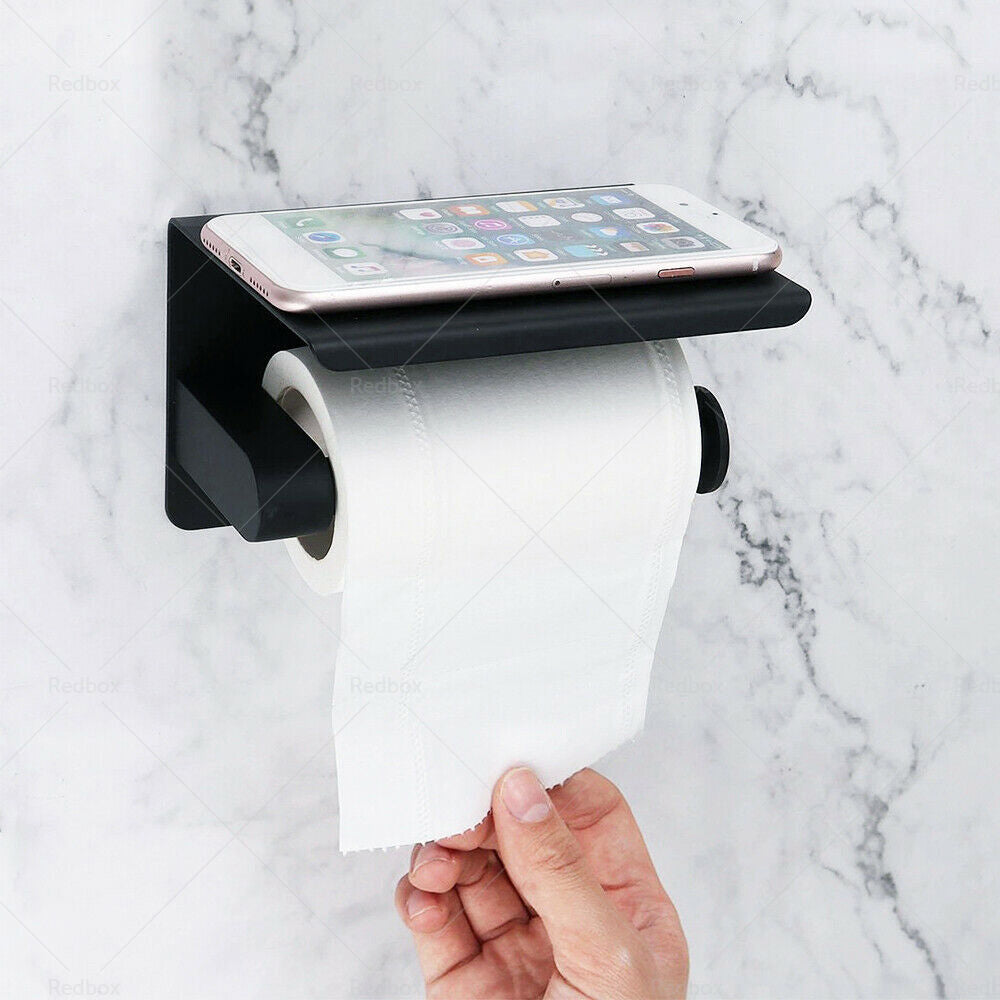 {{ 2x Stainless Steel Paper Toilet Roll Holder Storage Hook + Phone Shelf Bathroom }} - Buy Car Parts Online at {{ Kaka Auto Parts }}.