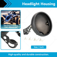 {{ 7inch Inch Motorcycle Head Light Bulb Bucket Housing Bracket Suitable For Harley }} - Buy Car Parts Online at {{ Kaka Auto Parts }}.