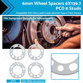 compare product 4PCS 6mm Wheel Spacers 6X139. 7 PCD 6 Studs Suitable For Hilux Land Cruiser