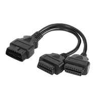 OBD2 16 Pin Splitter Extension Cable Male to Dual Female Y Lead 12 inch / 30 cm