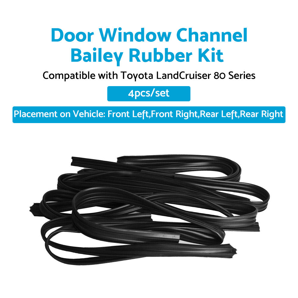 {{ Door Window Channel Bailey Rubber Kit Suitable For Toyota LandCruiser 80 Series }} - Buy Car Parts Online at {{ Kaka Auto Parts }}.