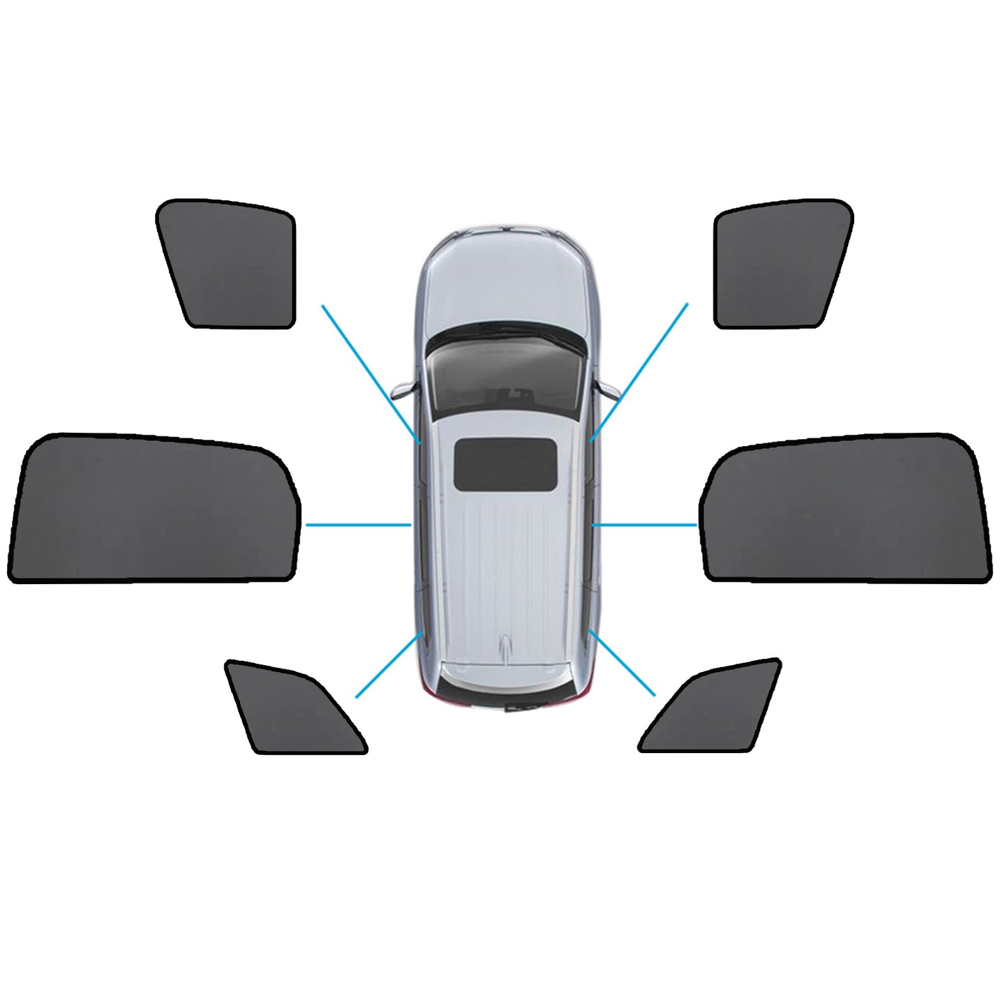 {{ Magnetic Mesh Sun Blind Shades Suitable for Audi Q7 SQ7 2015-2025 On Front/Rear }} - Buy Car Parts Online at {{ Kaka Auto Parts }}.