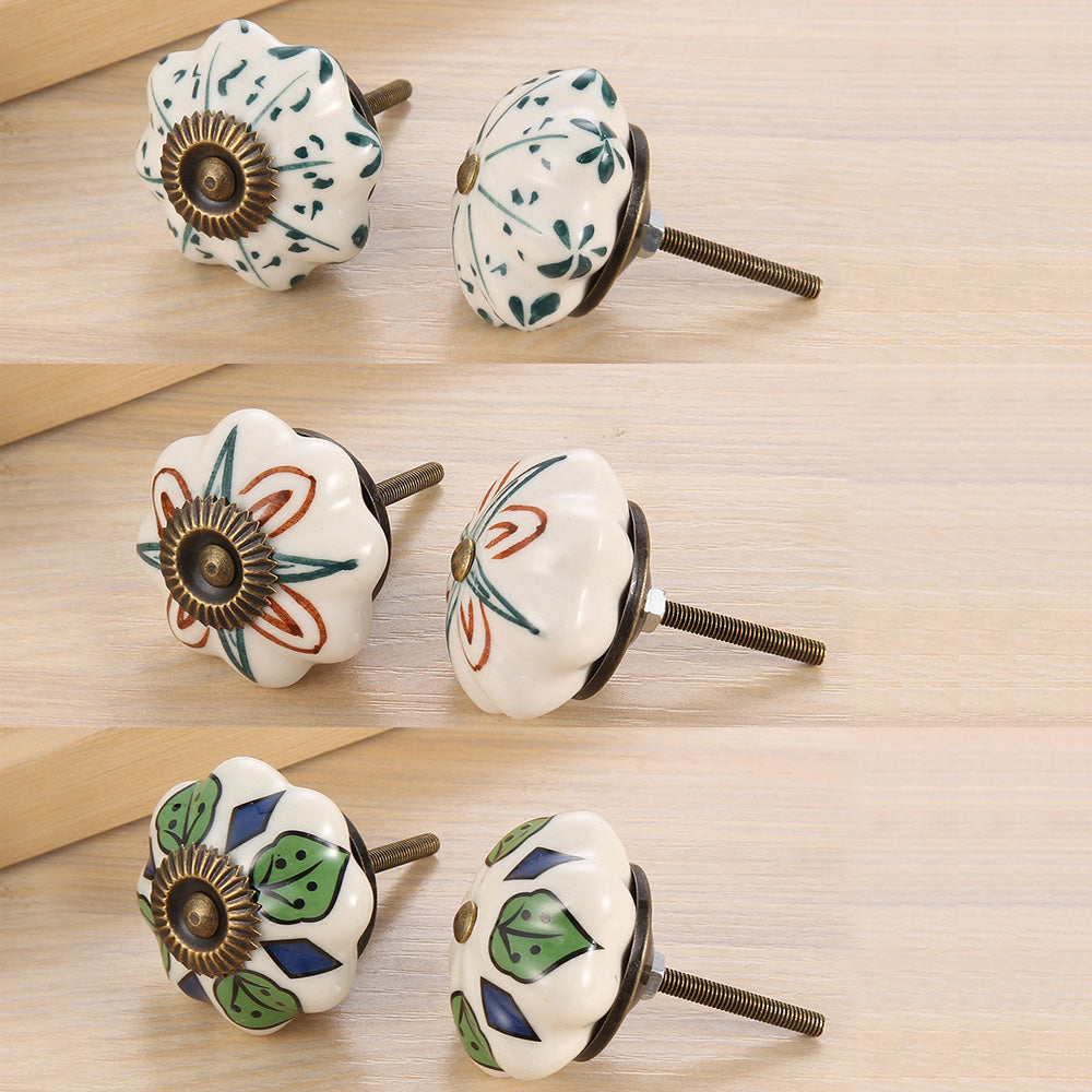 {{ 6 Pcs Cupboard Door Knobs Handles Drawer Pull Vintage Ceramic Knob Shabby Chic }} - Buy Car Parts Online at {{ Kaka Auto Parts }}.
