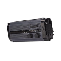 Solar Hand Crank Radio Emergency Weather 5000mAh Power Bank Flash Light Black