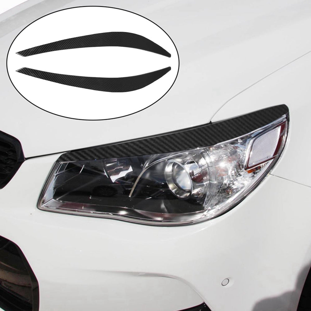 {{ Carbon Fiber Style Headlight Eyebrow Trims Covers for Holden Commodore VF SS SSV }} - Buy Car Parts Online at {{ Kaka Auto Parts }}.