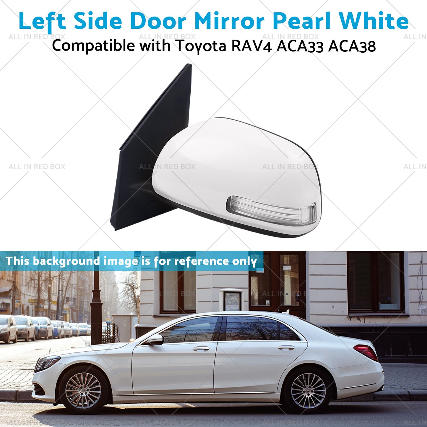 {{ Pearl White Mirror Left Side Door Suitable for Toyota RAV4 ACA33 ACA38 2008-2012 }} - Buy Car Parts Online at {{ Kaka Auto Parts }}.