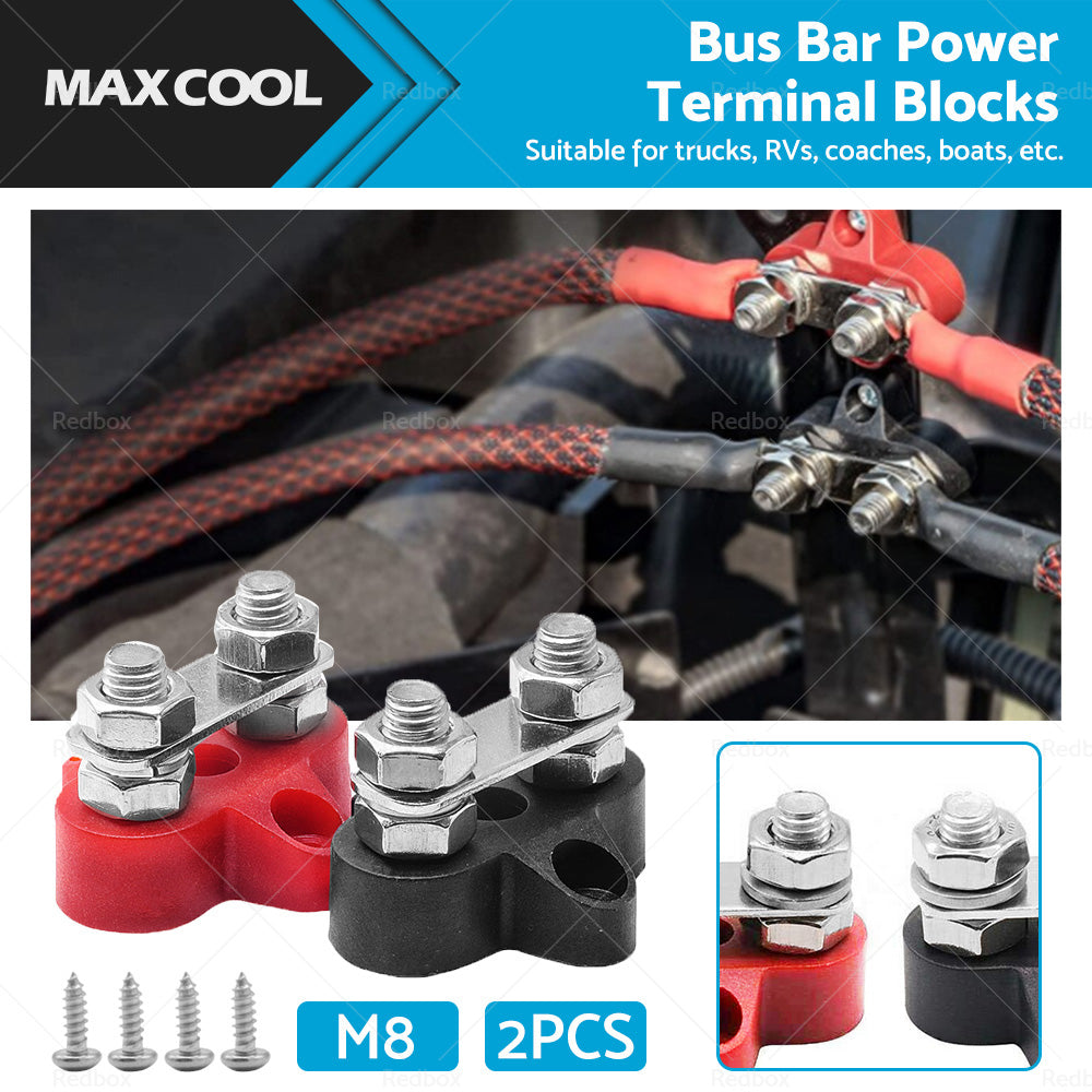 {{ Bus Bar Terminal Blocks Heavy Duty M8+M8 Positive Power Distribution Studs }} - Buy Car Parts Online at {{ Kaka Auto Parts }}.