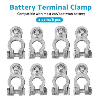 compare product 8PCS DC 12V-24V Car Battery Terminals Positive Negative Connectors Clamp Clip