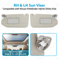{{ RH&LH Grey Sun Visor W/Mirror Suitable for Nissan Pathfinder Infiniti QX60 JX35 }} - Buy Car Parts Online at {{ Kaka Auto Parts }}.