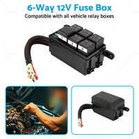 {{ 6-Way 12V Auto Waterproof Fuse Relay Holder Box Block 40A Relays with ATC Fuse }} - Buy Car Parts Online at {{ Kaka Auto Parts }}.