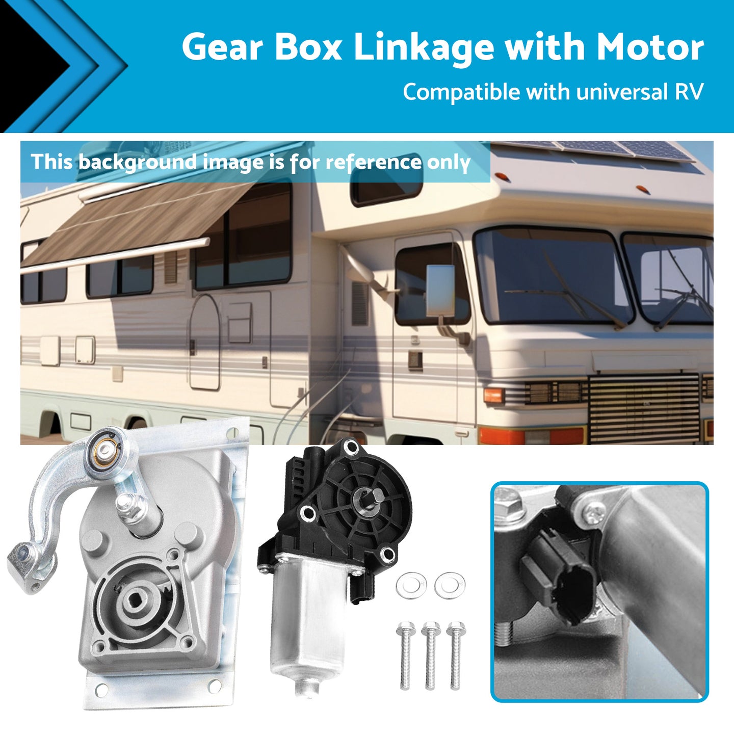 {{ RV Gear Box Linkage with Motor Suitable For Kwikee Electric Steps Replace 366043 }} - Buy Car Parts Online at {{ Kaka Auto Parts }}.