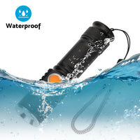 2PCS USB Rechargeable LED Flashlight Waterproof Torch Black