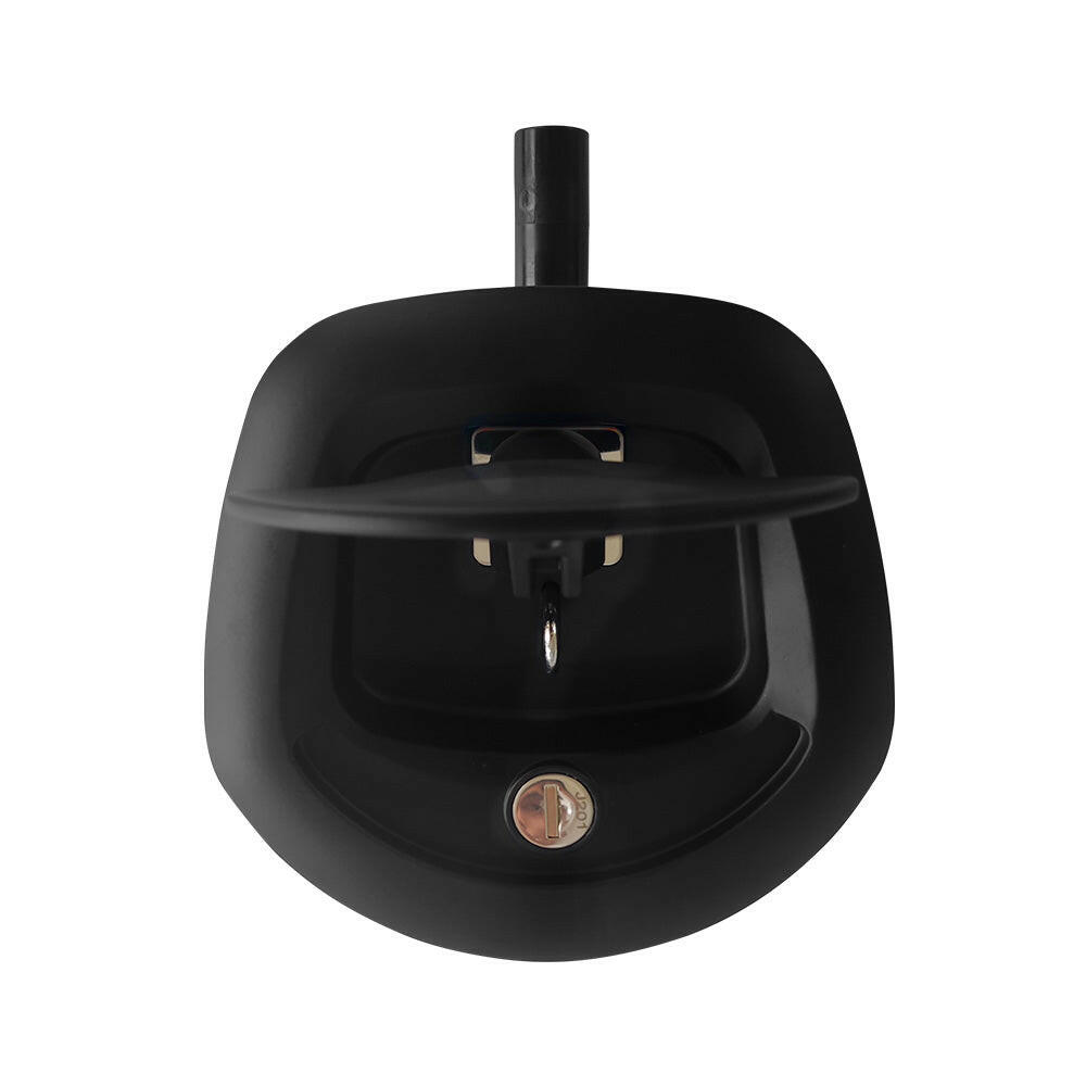 1x Central Locking Handle Whale Tail Lock Power Operated Black Recessed Folding