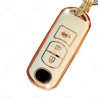 {{ Beige TPU Car Remote Key Fob Case Cover Fits For Mazda 2 3 5 6 CX-3 CX-5 CX-7 }} - Buy Car Parts Online at {{ Kaka Auto Parts }}.