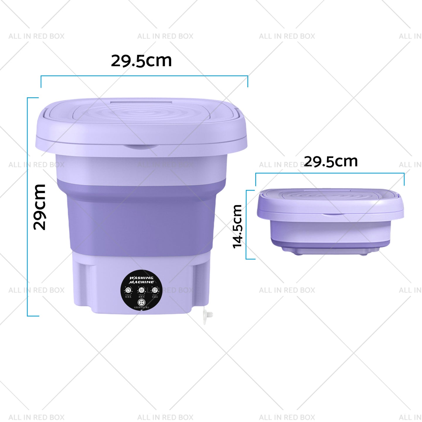 {{ 8L Foldable Washing Machine Portable 3 Modes Deep Cleaning Automatic Washer 240V }} - Buy Car Parts Online at {{ Kaka Auto Parts }}.