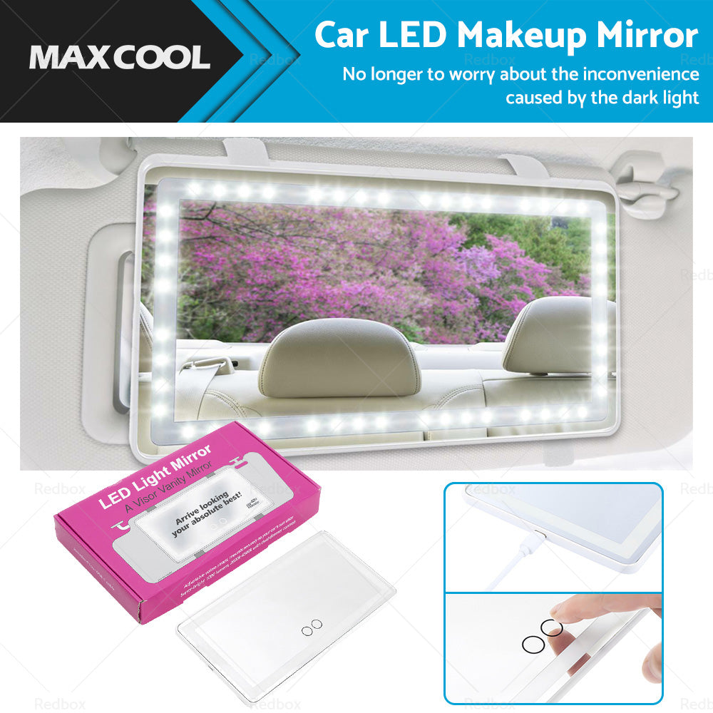 {{ Car Sun Visor LED Makeup Cosmetic Mirror Set with 3 Type Light Touch Screen New }} - Buy Car Parts Online at {{ Kaka Auto Parts }}.