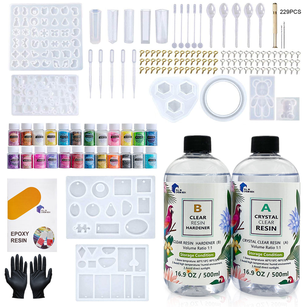 Epoxy Resin 1:1 AB Kit Craft Coating UV Color Pigment Paste Liquid Silicone Mold