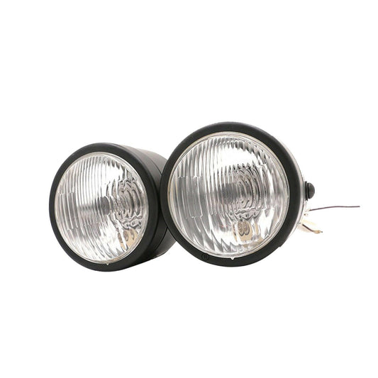 Black Twin Universal Headlight Dual Lamp Suitable For Motorcycle Street Fighter