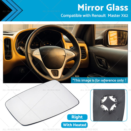 {{ Right Mirror Glass Suitable for Renault Master X62 2010-2019 Heated Convex base }} - Buy Car Parts Online at {{ Kaka Auto Parts }}.
