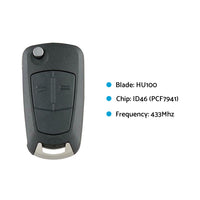 Complete Remote Control Key Suitable For Holden Astra H 2005–2009