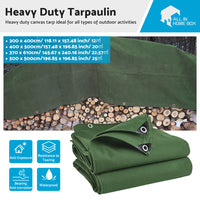 Heavy Duty Waterproof Canvas Tarp 3 Sizes Suitable For Outdoor Sun and Dust Protection