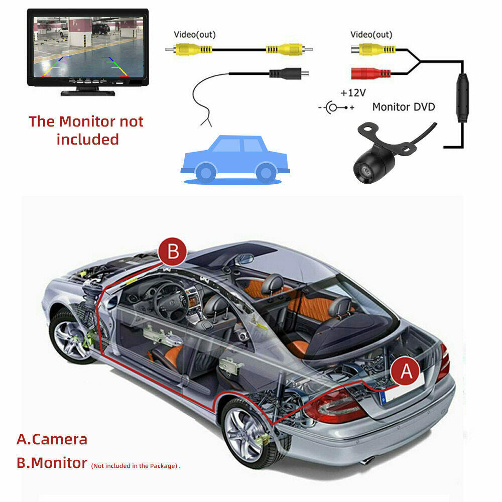 170 Angle Car Reverse Camera Waterproof Rear View Backup Parking With IR Night Vision