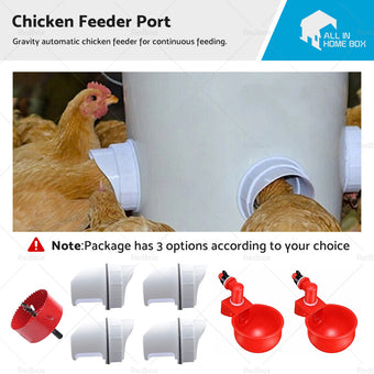 compare product Chicken Feeder Poultry Pro Feeder DIY Port PVC Gravity Fed Chicke Feeder