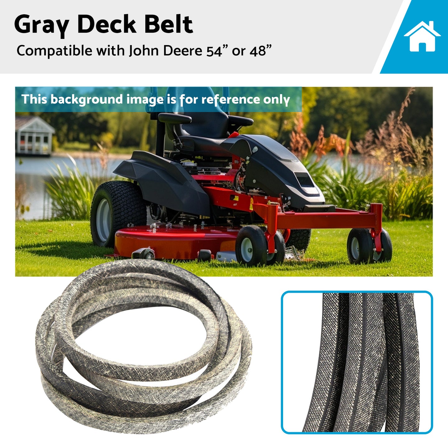 {{ Gray Deck Belt Suitable for John Deere Z425 Z435 Z445 48inchor54inch M158131 M154296 }} - Buy Car Parts Online at {{ Kaka Auto Parts }}.