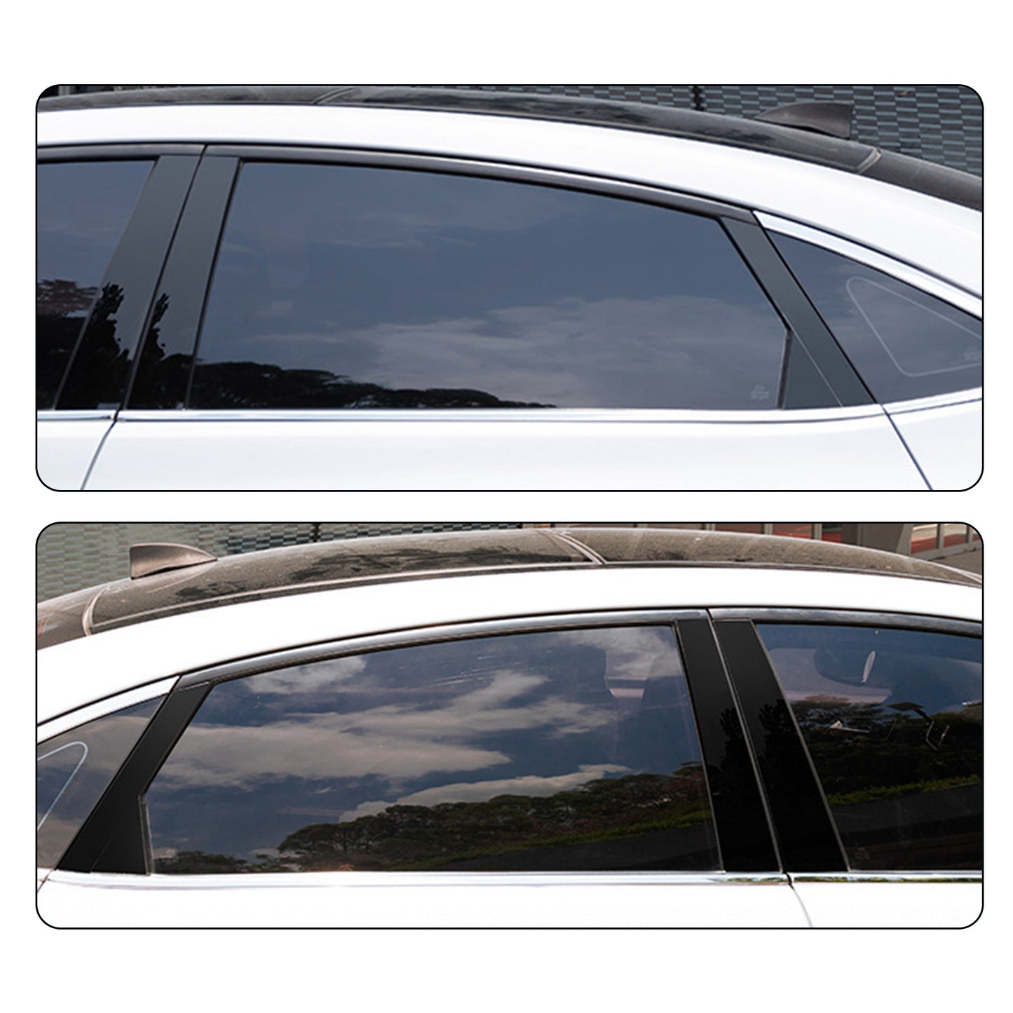 6x Black Window Trim Covers Suitable For Honda CR-V 2.4L 2007-2011